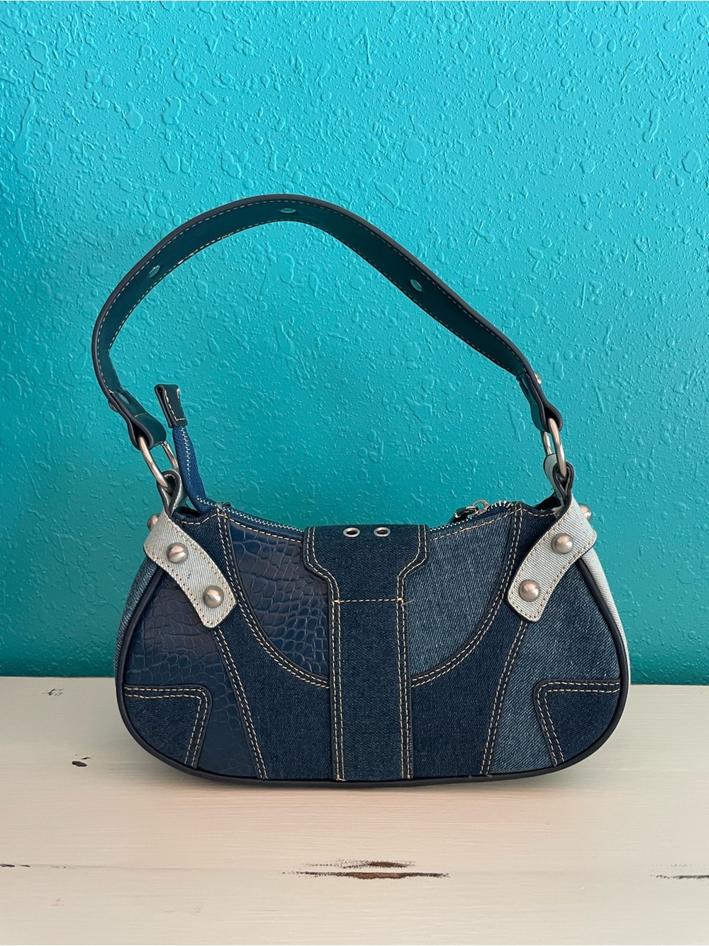 Y2K ‘It Girl’ Shoulder Bag Current Mood Denim Handbag - Picture 2 of 7